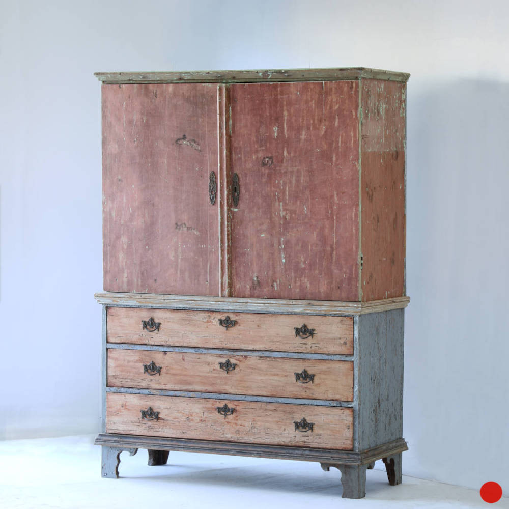 19th Century Dutch painted cupboard in original paint - Image 2
