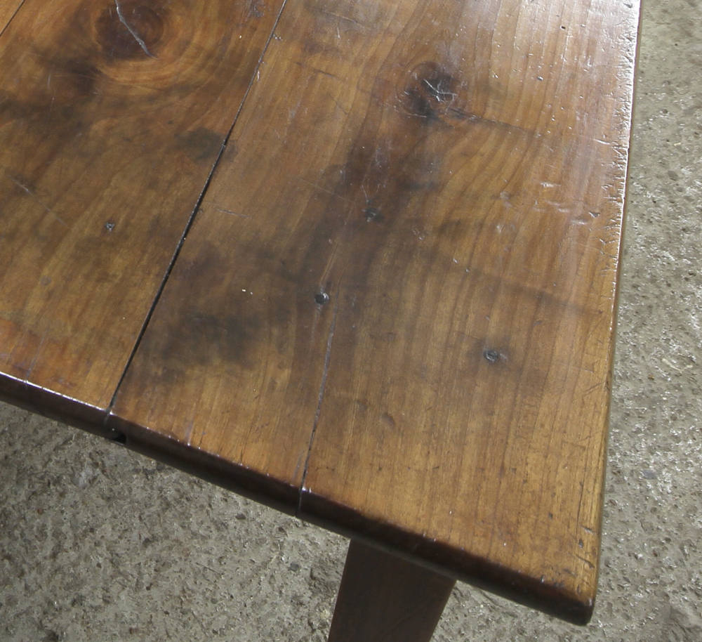 19th Century French farmhouse table in fruitwood with centre drawer - Image 5