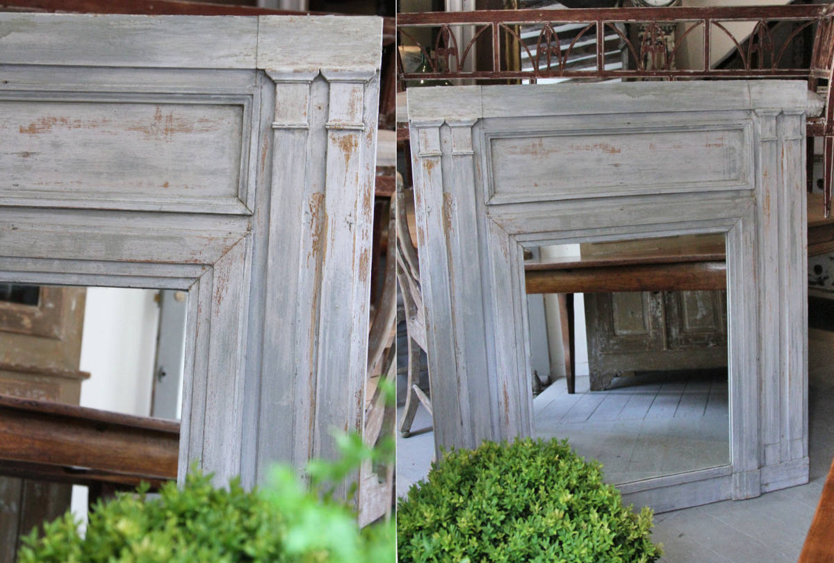 19th Century French mirror with original paint - Image 2
