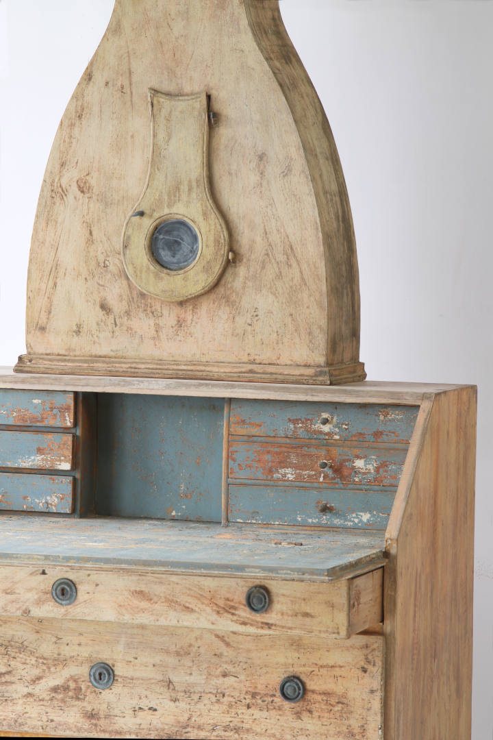 19thc Swedish clock secretaire - Image 5