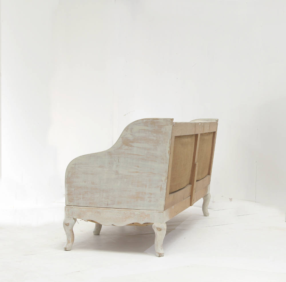 Swedish rococo style sofa with back and side cushions - Image 3