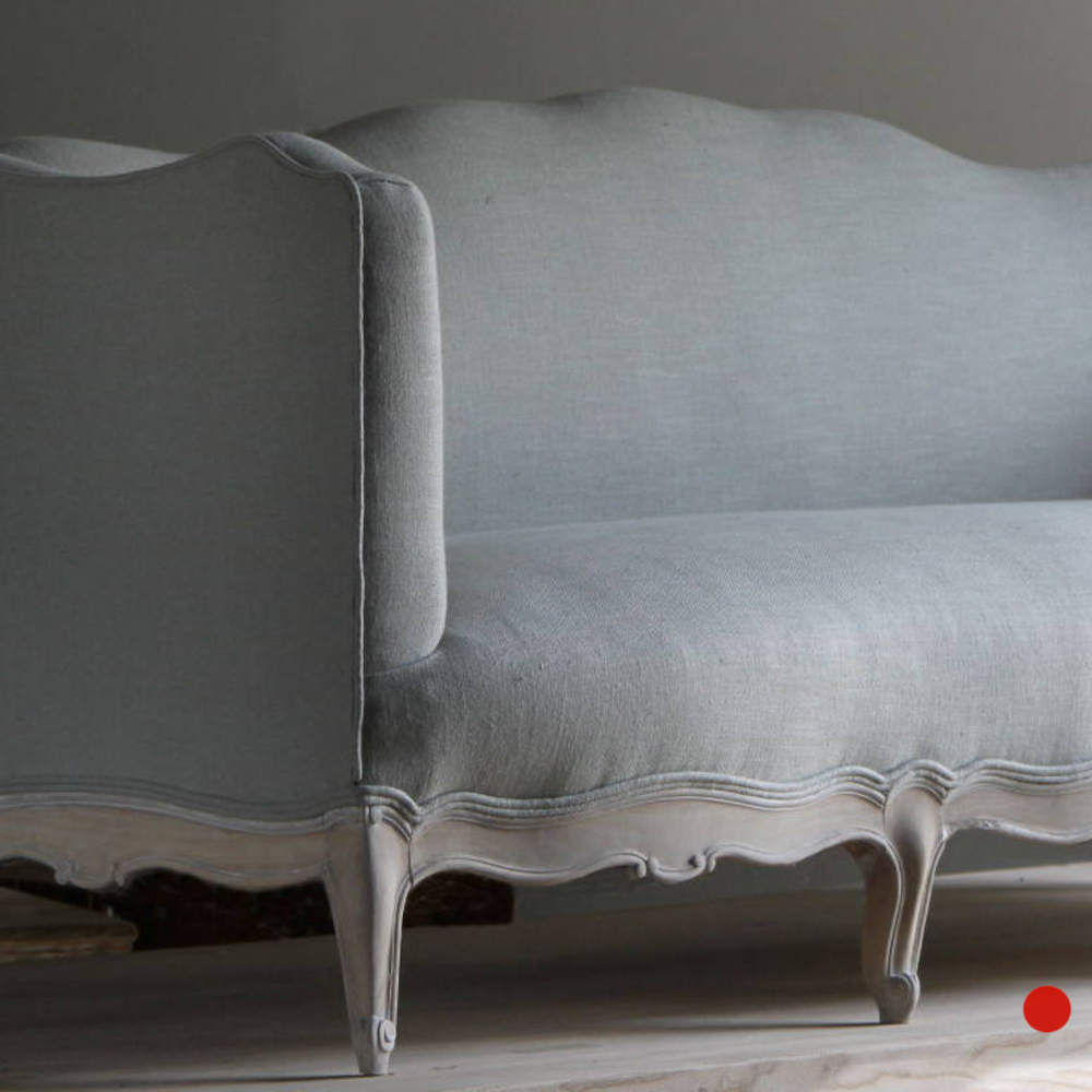French sofa with carved detail