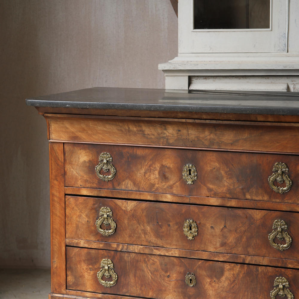 A detailed view of the walnut grain structure