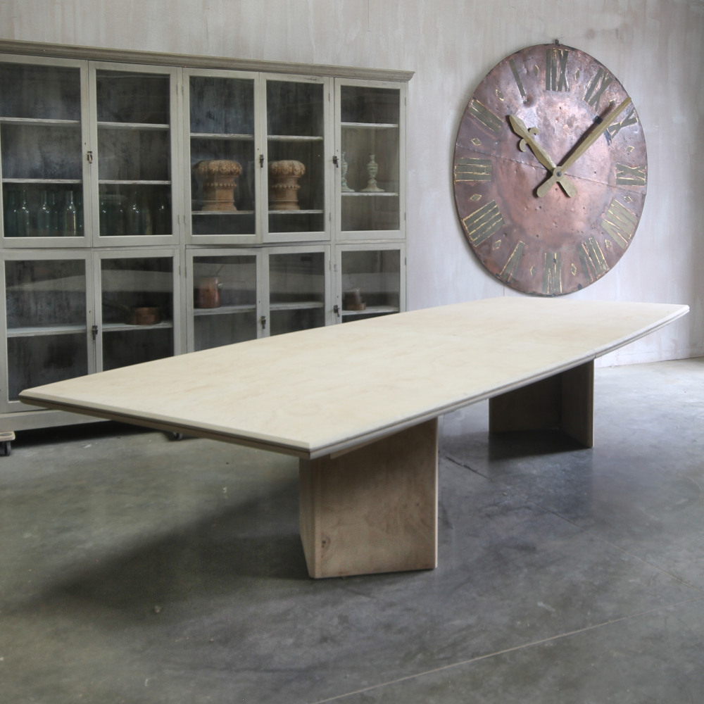An end to end view of the large burr elm table